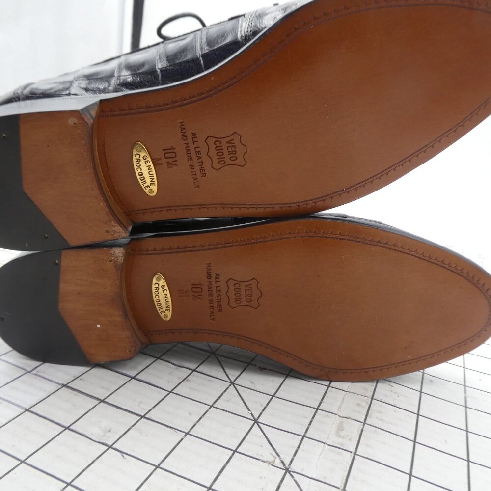 Belvedere Florence Genuine Crocodile Dress Shoes Men's Size 10.5 M Vero Cuoio - Picture 11 of 12